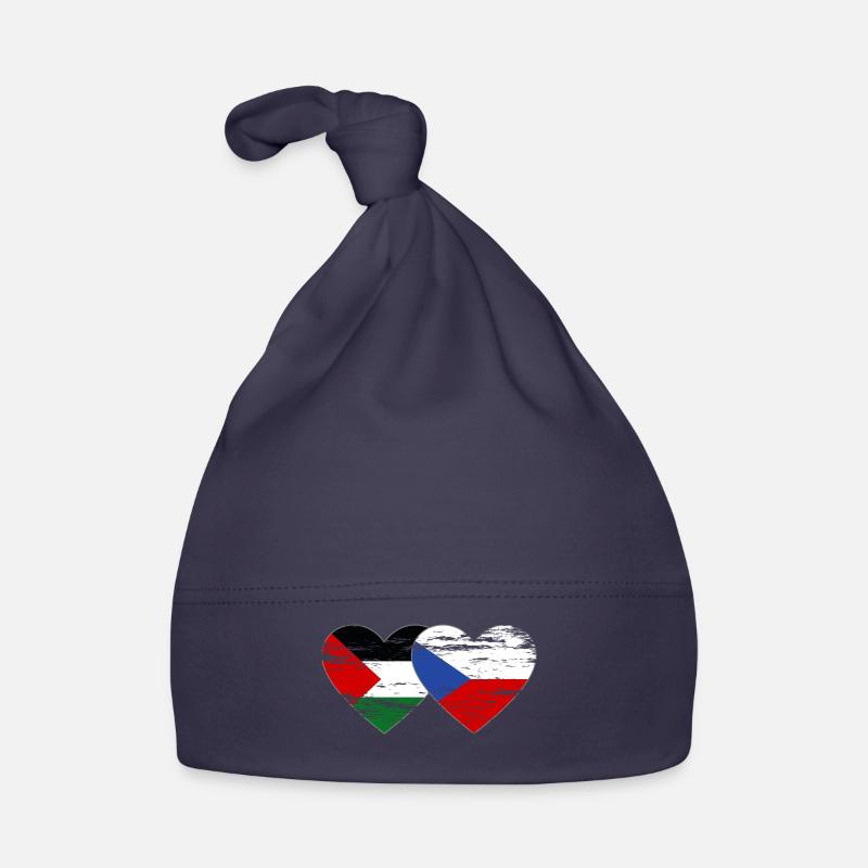 Palestine, République tchèque, drapeau coeur utilisé Bonnet bio Bébé