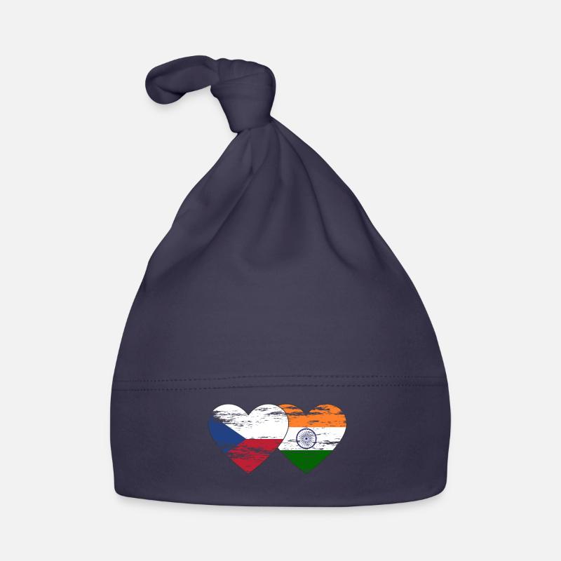République tchèque Inde Drapeau utilisé Bonnet bio Bébé