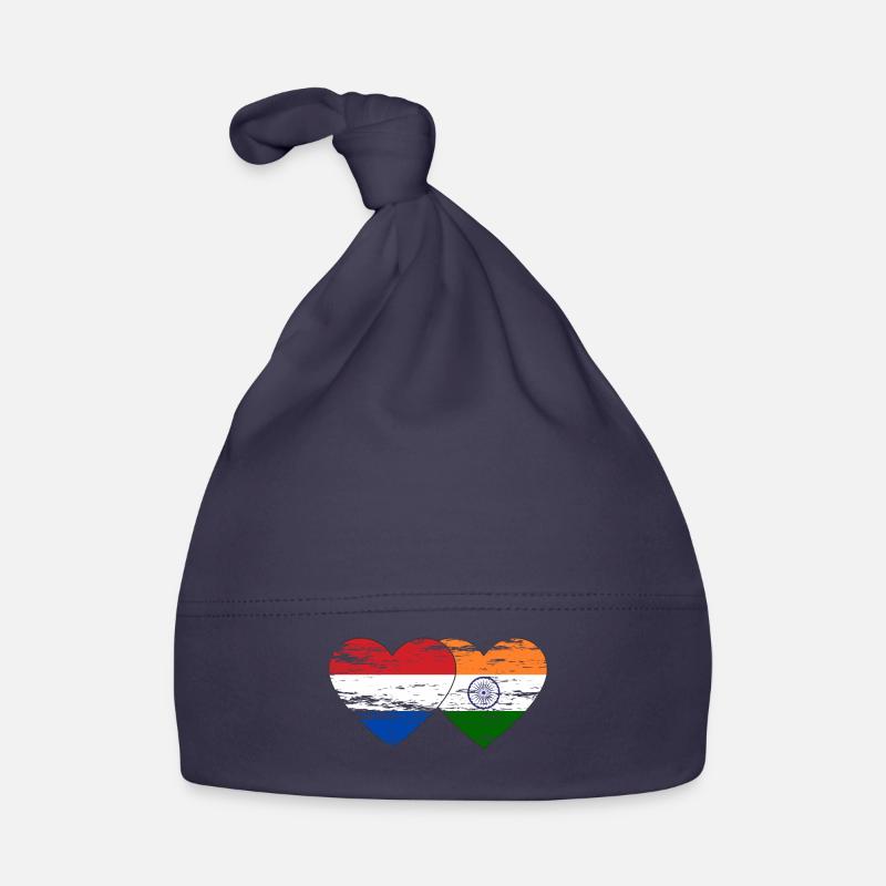 Hollande Inde Drapeau Coeur Utilisé Bonnet bio Bébé