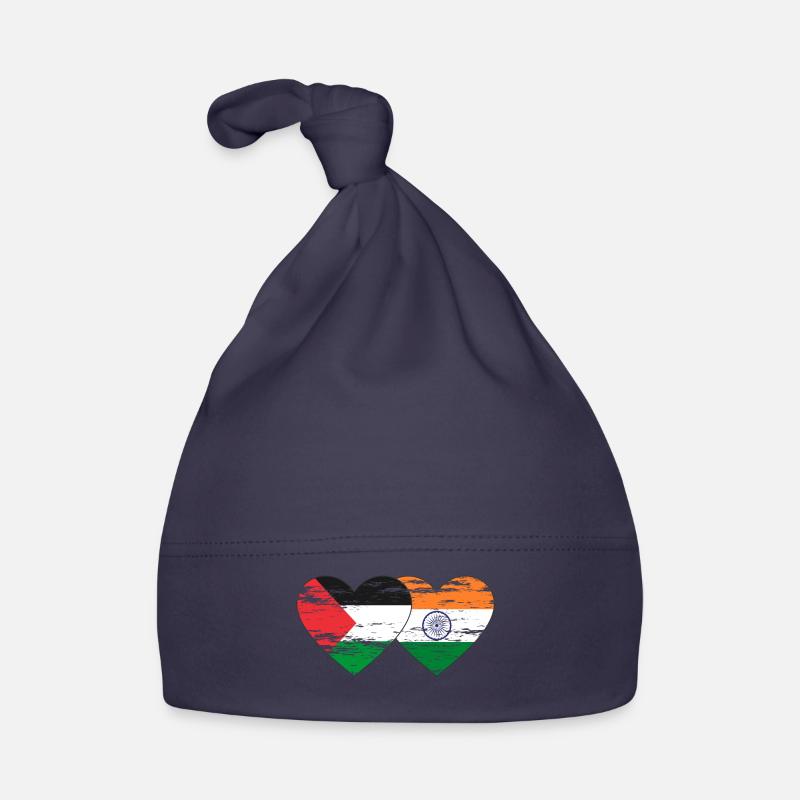 Palestine Inde Drapeau Coeur Utilisé - Bonnet bio Bébé - marine