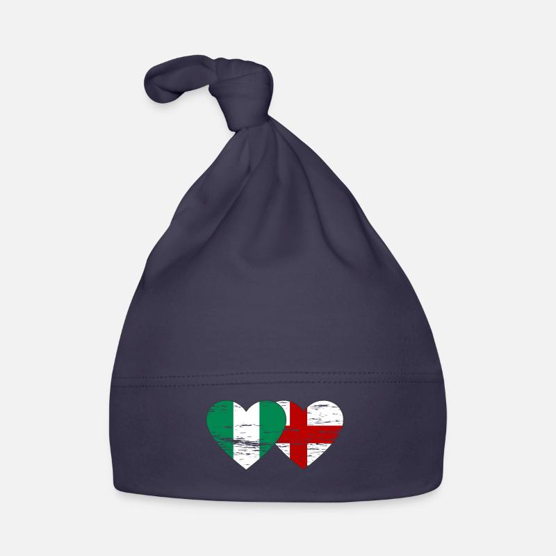 Nigeria Angleterre Drapeau Coeur Utilisé Bonnet bio Bébé