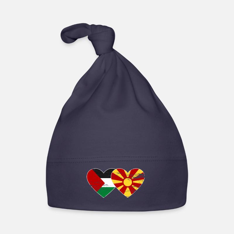 Drapeau de la Palestine et de la Macédoine utilisé Bonnet bio Bébé
