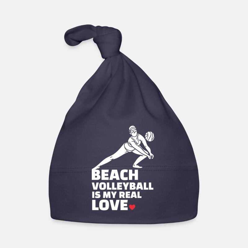 Ik hou van beachvolleybal Stylish Beach Bio-muts voor baby's