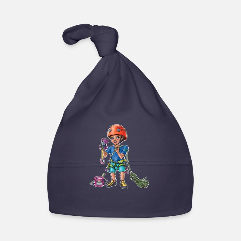 Petit bébé grimpeur 4 - Bonnet bio Bébé - marine