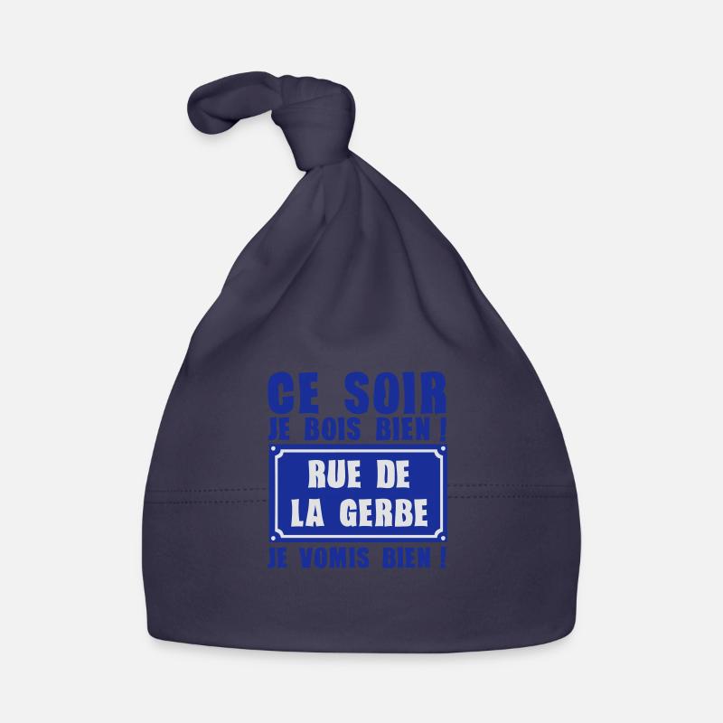 ajouter age ans rue gerbe bois vomis alcool - Bonnet bio Bébé - marine
