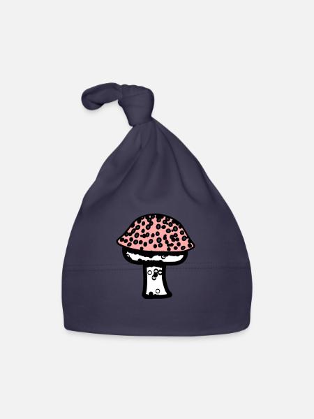 Fungus Mushrooms Poisonous Mycology Earthy Vector 1 - Organic Baby Cap - navy - Front