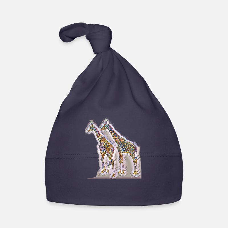 Impression d’art girafes colorées libres Bonnet bio Bébé