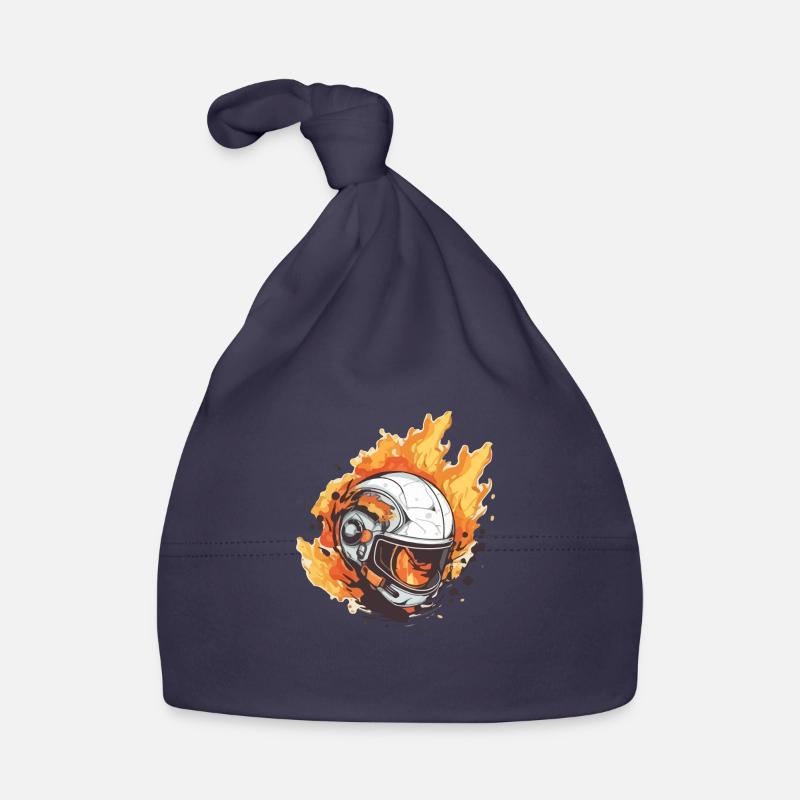 Helmet on fire Organic Baby Cap