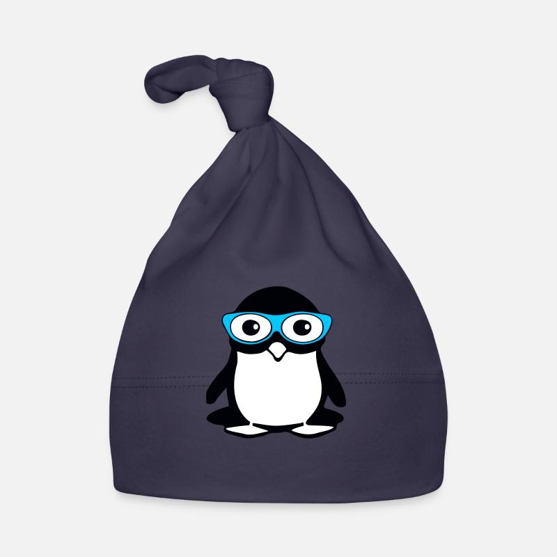 Cute penguin with glasses, vector illustration Organic Baby Cap