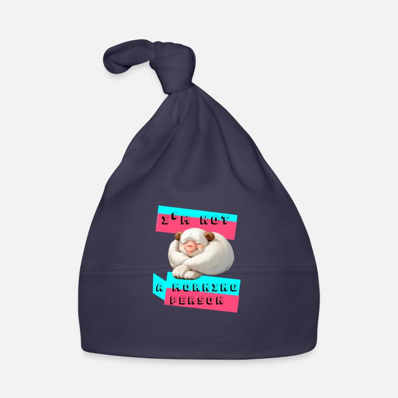 Je ne suis pas le matin - Bonnet bio Bébé - marine