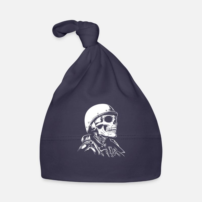 Biker Totenkopf Motorrad Geschenk Baby Bio-Mütze