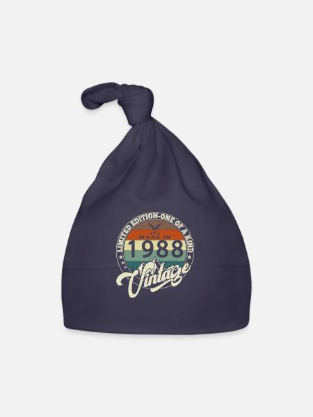 Jahrgang 1988 Das Beste von 1988 - 37 Jahre alter Geburtstag - Baby Bio-Mütze - Navy - Vorne