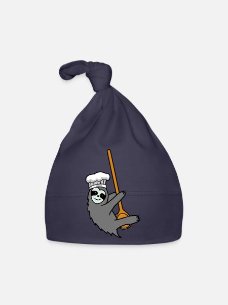Paresseux cuisine cuisine amateur - Bonnet bio Bébé - marine - Devant