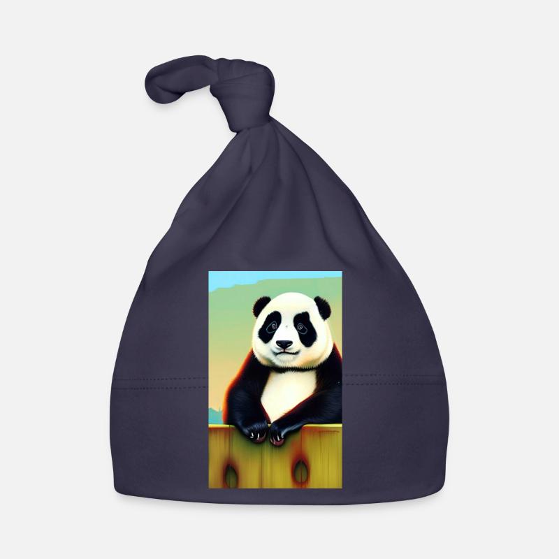 Panda cool portrait dessin gros plan cool doux Bonnet bio Bébé