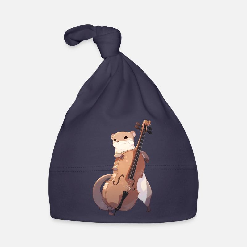 Mungo joue du violoncelle Bonnet bio Bébé