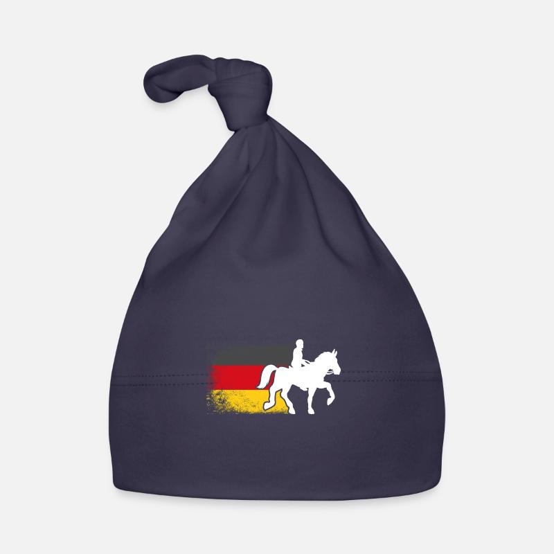 Monter à cheval avec le drapeau de l’Allemagne Bonnet bio Bébé