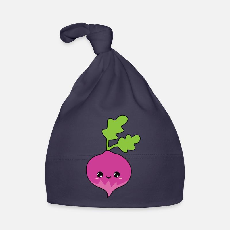 cute smiling red beetroot, cute beet root Organic Baby Cap