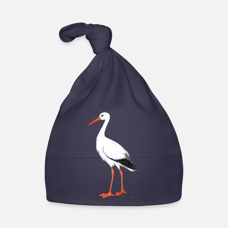 cigogne - Bonnet bio Bébé - marine