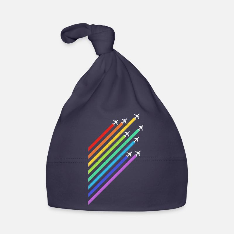 Rainbow LGBT Aviator Airplane Pilot Organic Baby Cap
