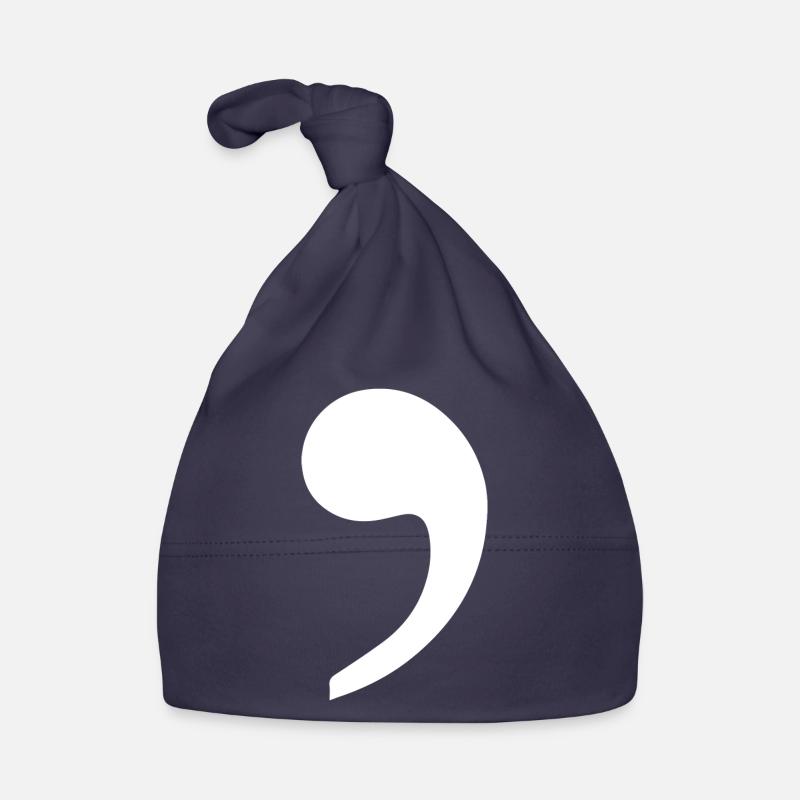 weißes Komma Trend Geschenkidee Interpunktion Baby Bio-Mütze
