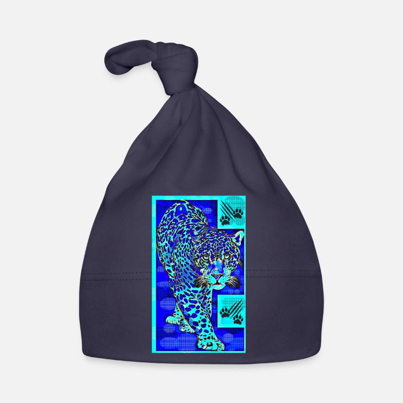 Le léopard bleu Bonnet bio Bébé