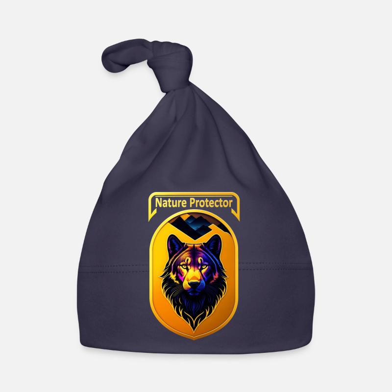 Wolf and Mountain - Protective Nature Organic Baby Cap