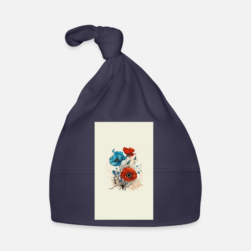 Mohnblumen Baby Bio-Mütze
