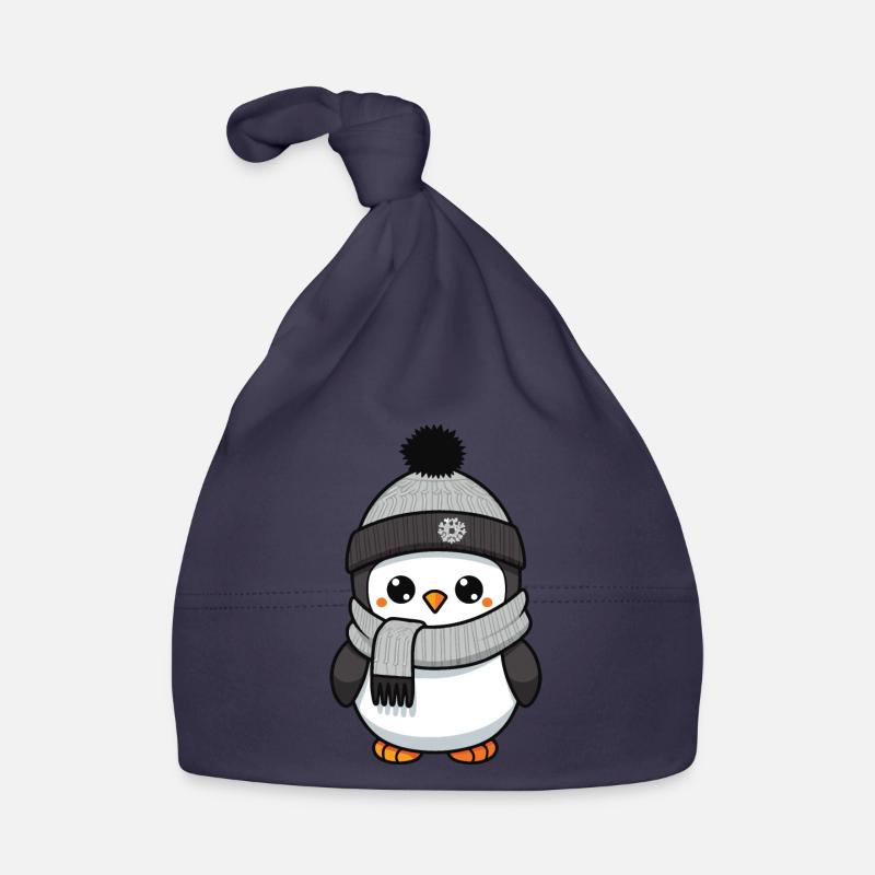 Penguin Winter Comic Organic Baby Cap