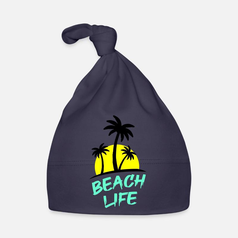 La vie à la plage - Bonnet bio Bébé - marine