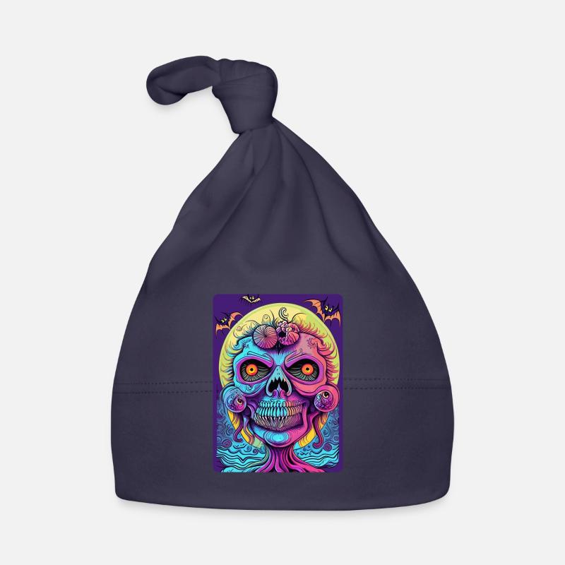 Scary Colored Zombie Witch Face Organic Baby Cap