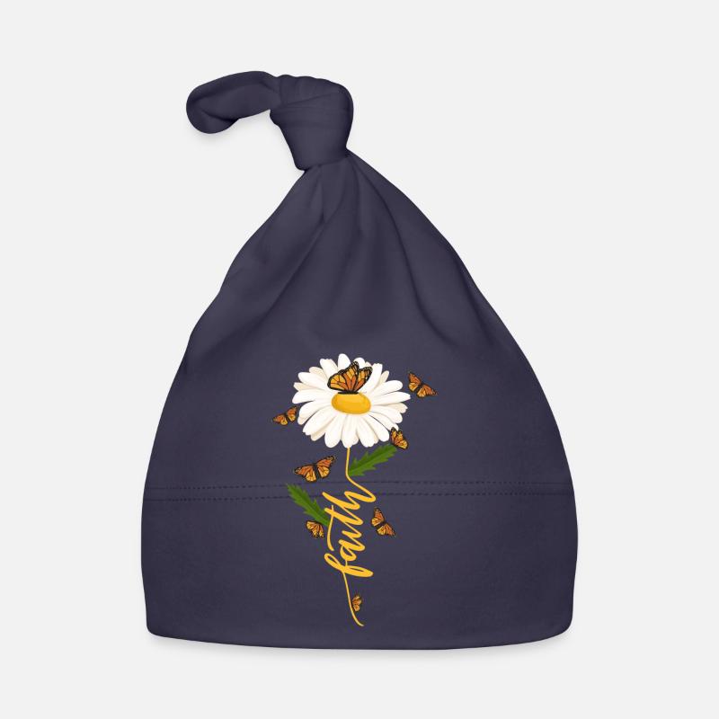 Glaube Gänseblümchen Christliche Gärtnerin - Baby Bio-Mütze - Navy