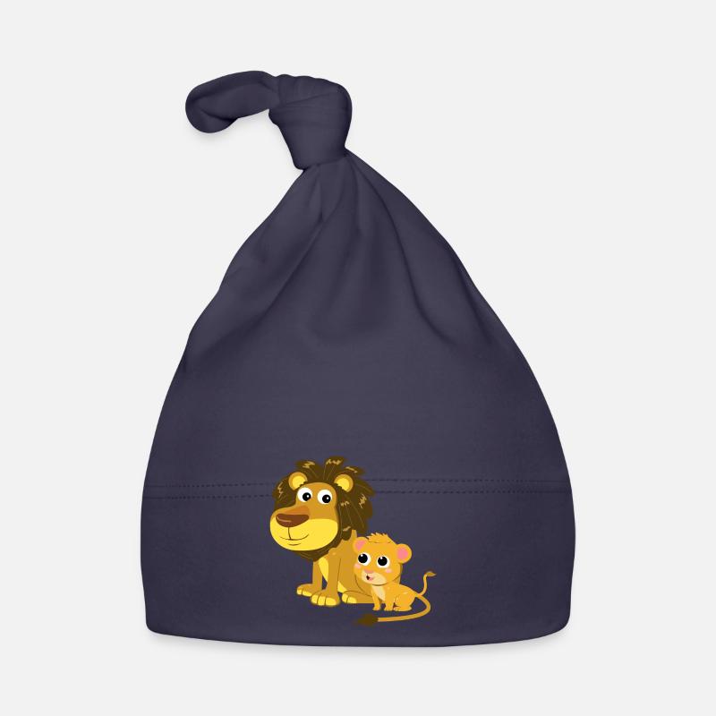 Lion Pair Lion Comic Cartoon Lion Cub Organic Baby Cap