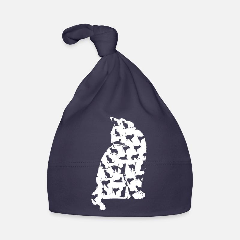 chat chat chat chat chat chatte minette chatte chatte minette - Bonnet bio Bébé - marine