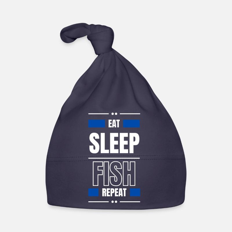 eat sleep fish repeat geschenk idee angeln spruch Baby Bio-Mütze