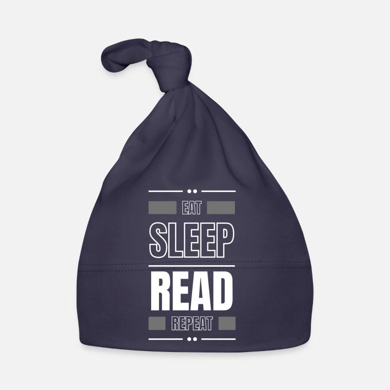 eat sleep read repeat geschenk idee spruch lesen Baby Bio-Mütze