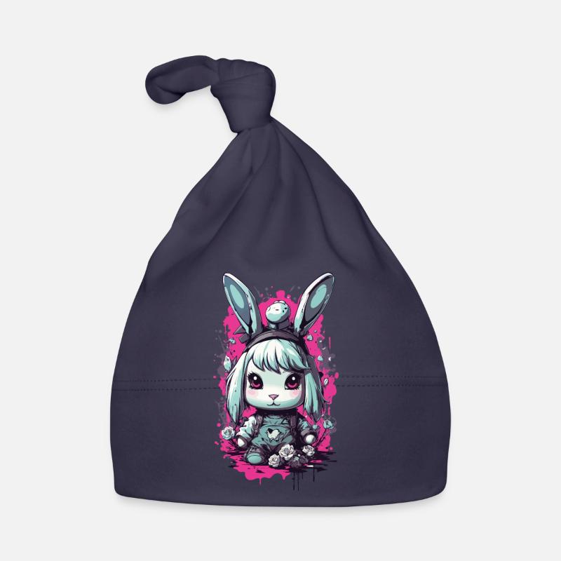 Goth Bunny Kawaii Pastel gothique Design Bonnet bio Bébé