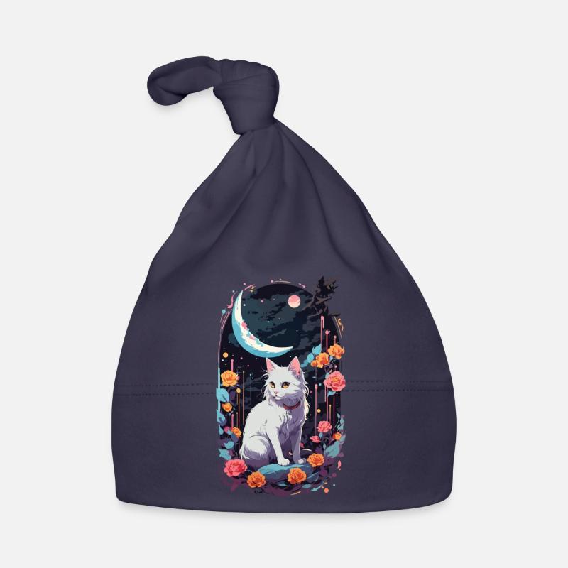 Mystical Night Cats Pastel Gothic Design Organic Baby Cap