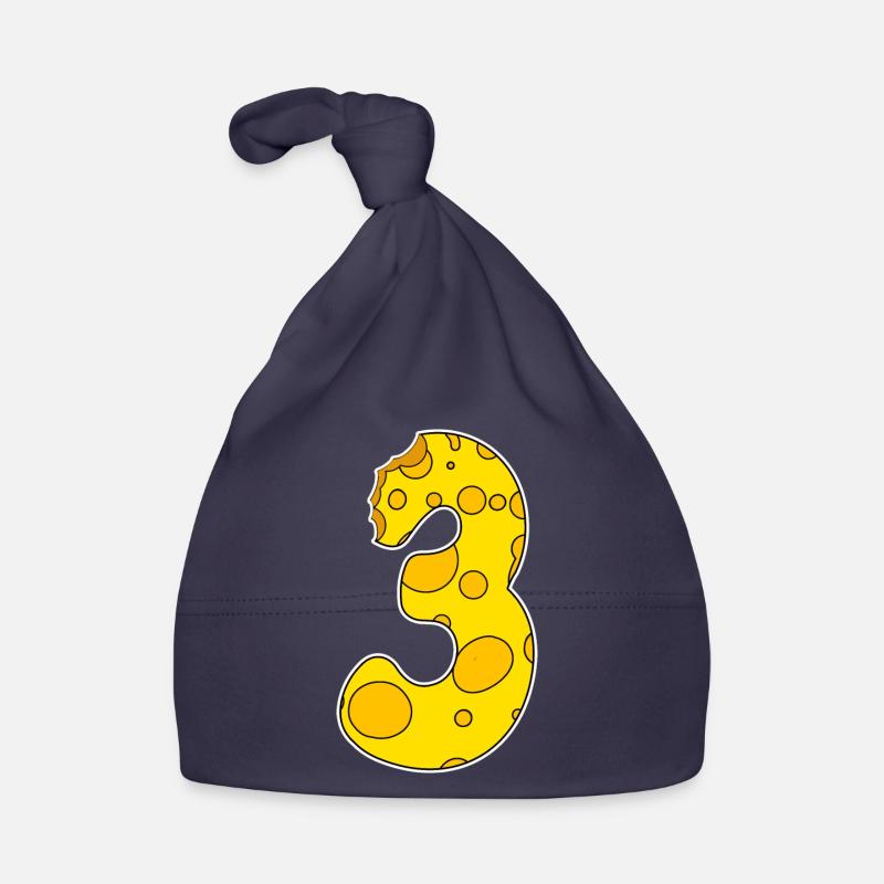 Number 3 - Three - Third Organic Baby Cap