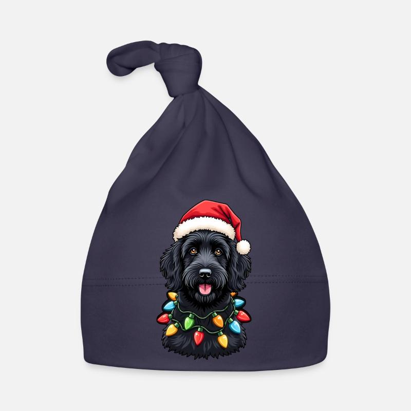 Labradoodle Christmas with Hat Organic Baby Cap