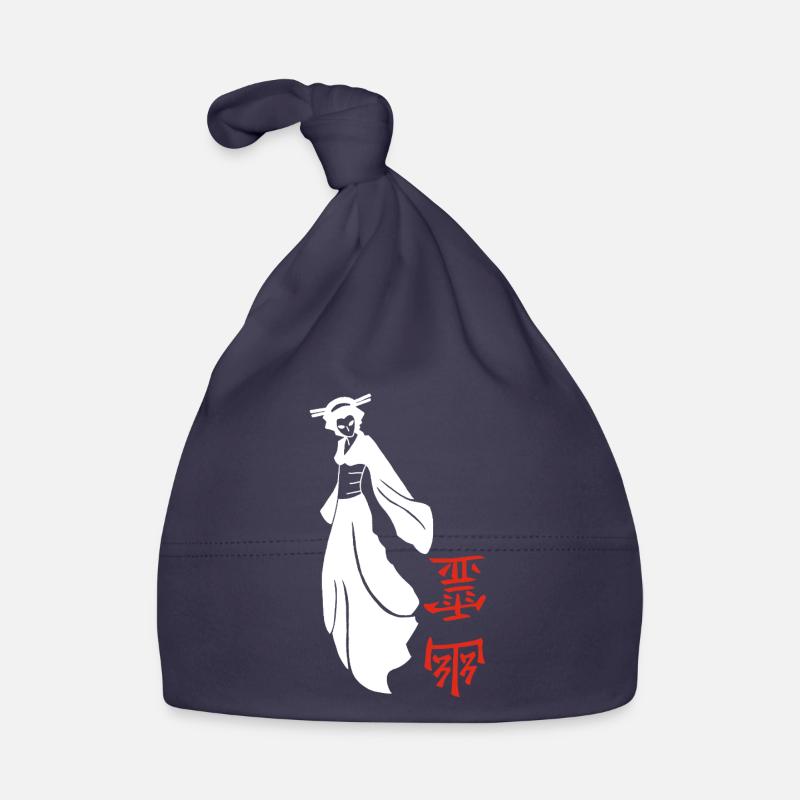 White Japanese Ghost Organic Baby Cap