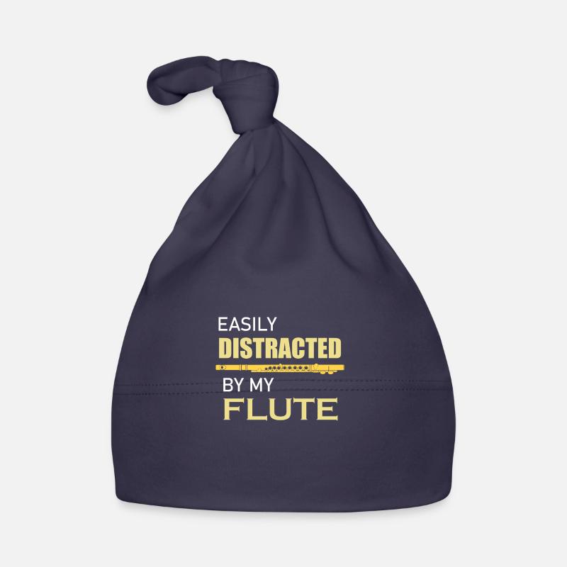 Distracted by my Flute Ironic Classical Musician Organic Baby Cap