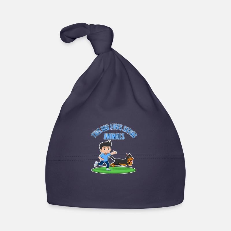Boy Likes Saving Animals Citation drôle Animaux de Bonnet bio Bébé
