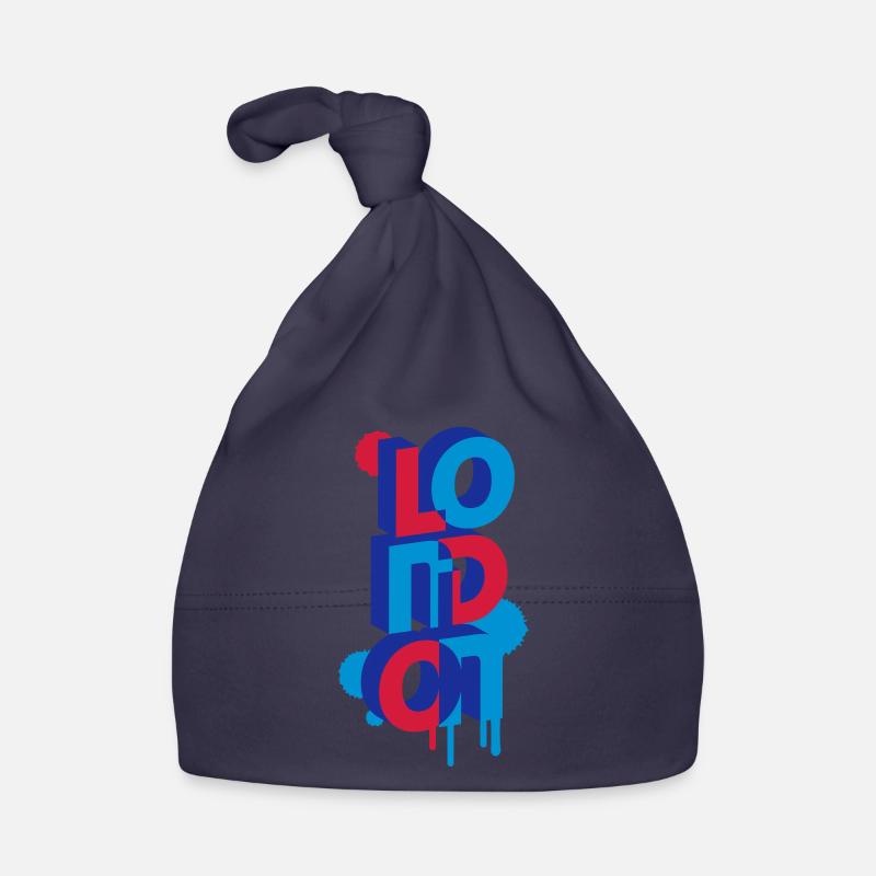 Londres en lettres 3D - Bonnet bio Bébé - marine