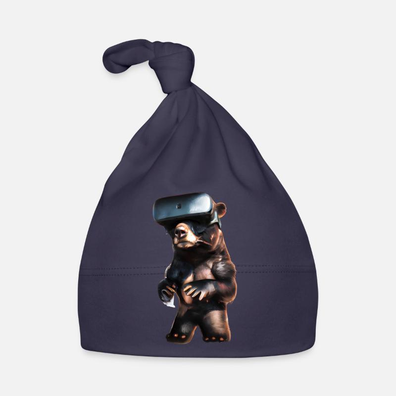 Bär mit Virtual Reality Headset Baby Bio-Mütze