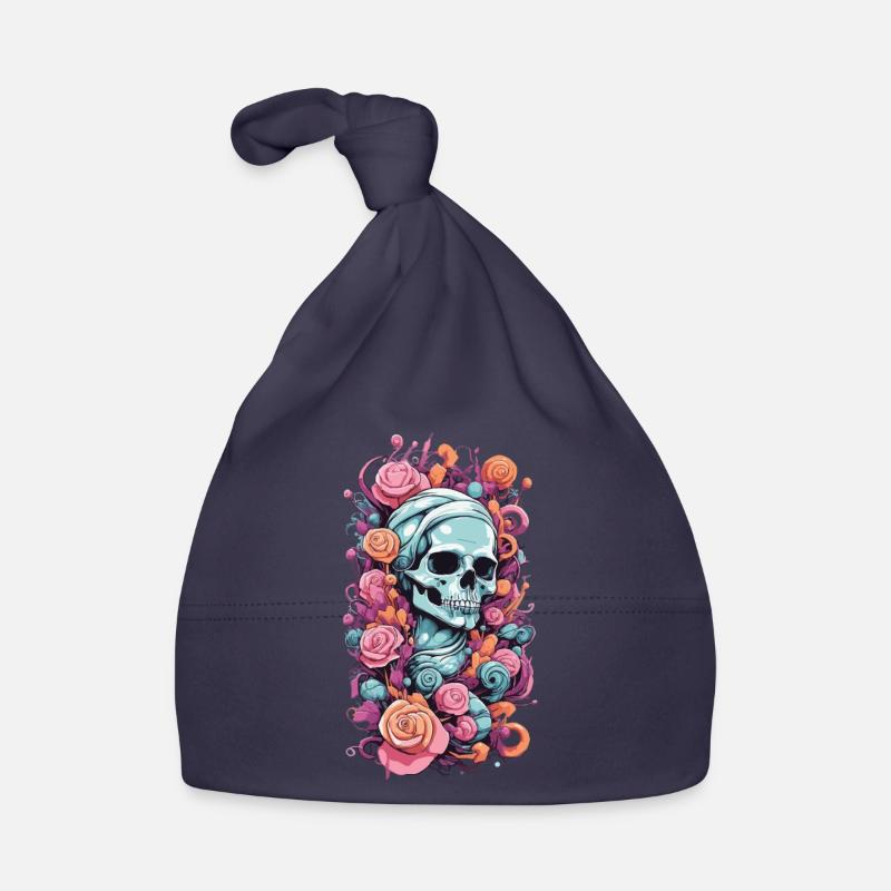 Pastel Goth Roses crâne occulte Weirdcore Design Bonnet bio Bébé