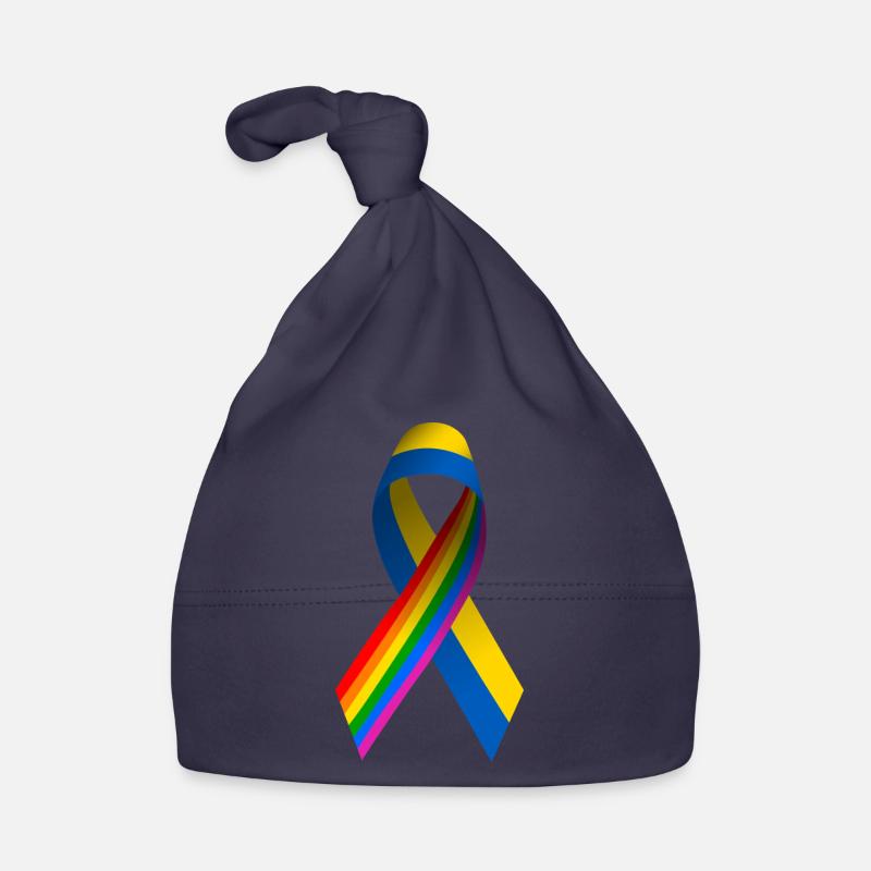 Arc ukrainien avec drapeau arc-en-ciel Bonnet bio Bébé