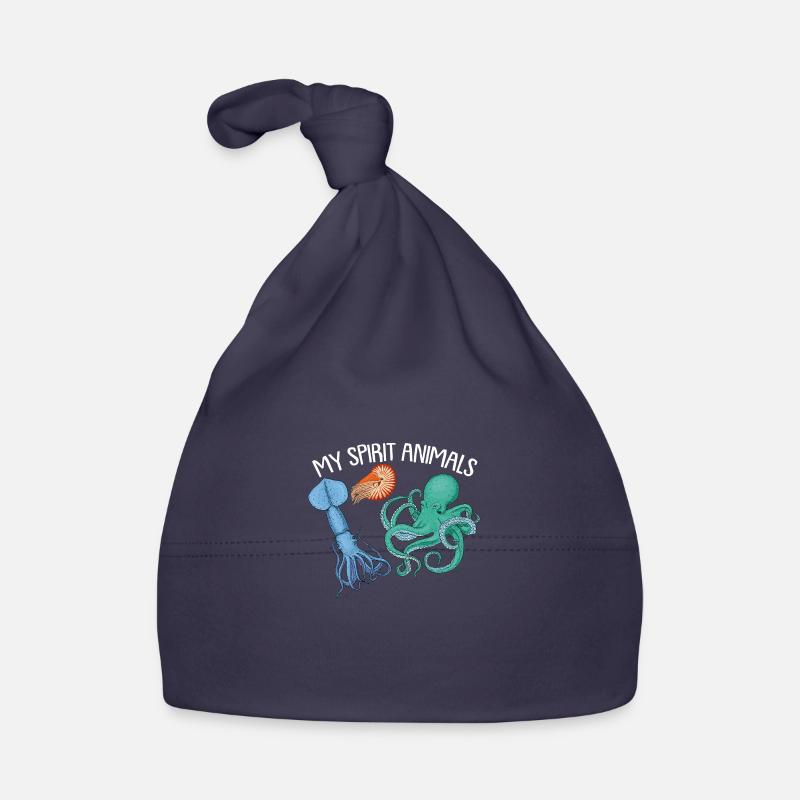 Céphalopode, pieuvre, pieuvre - Bonnet bio Bébé - marine
