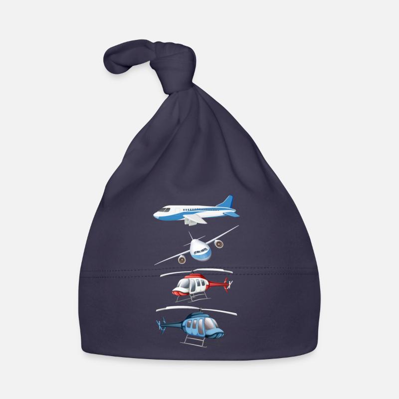 Flugzeug Hubschrauber Kinder Junge Und Mädchen - Baby Bio-Mütze - Navy