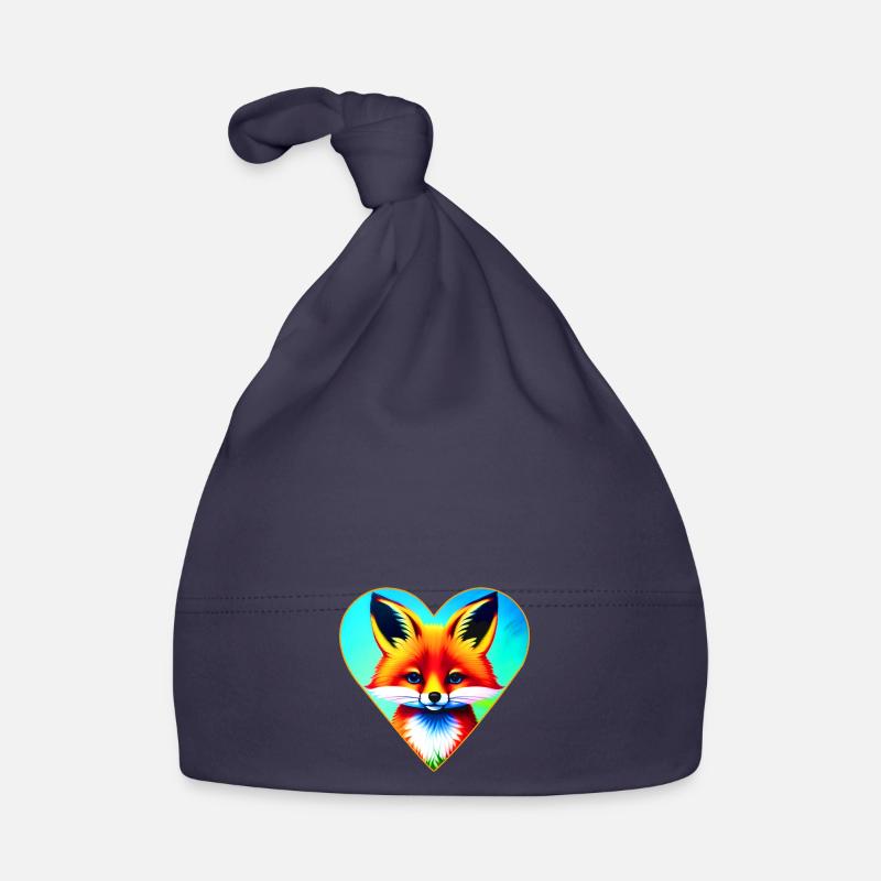 Renard mignon en forme de cœur Bonnet bio Bébé