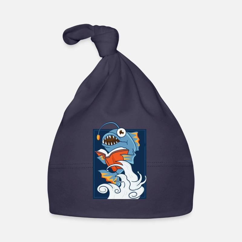 Reading lantern fish Organic Baby Cap